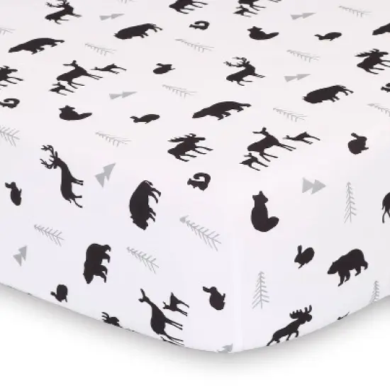 The Peanutshell Buffalo Plaid Woodland Theme Baby Crib Bedding Set - Red/Black/Gray - 3pc image {1}