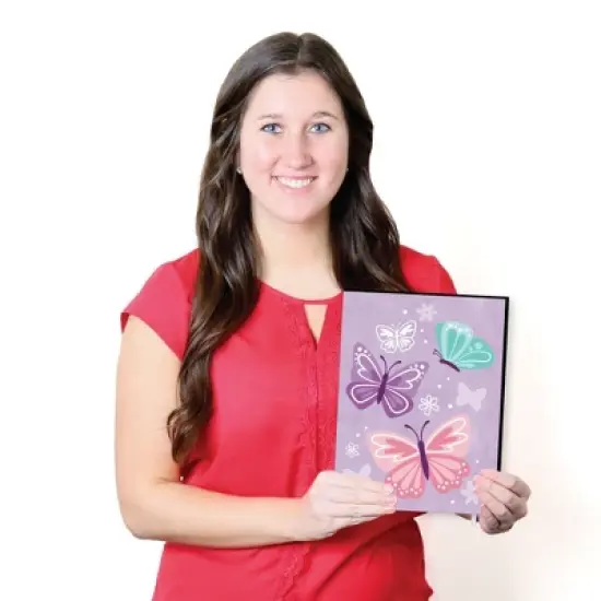 Big Dot of Happiness Beautiful Butterfly - Floral Nursery Wall Art and Kids Room Decor - 7.5 x 10 inches - Set of 3 Prints image {4}