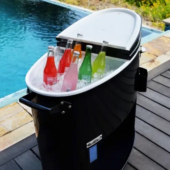 80qt Sporty Oval Rolling Patio Cooler - Permasteel
 image {3}