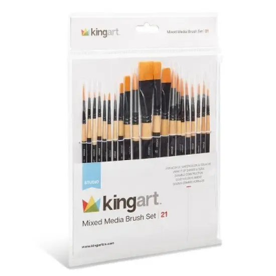 KINGART Brush Set Mixed Media 21 pc image {3}