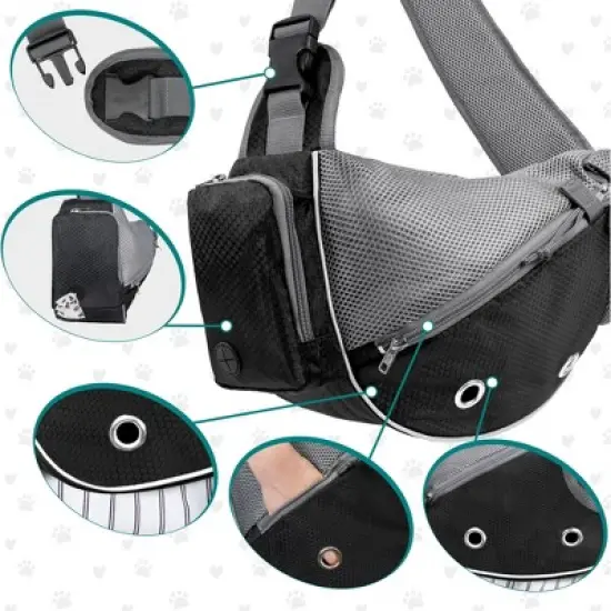 PetAmi Dog Sling Carrier, Puppy Purse Traveling Carrying Bag to Wear, Cat Adjustable Crossbody Travel Pet Pouch image {3}