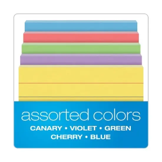 Oxford&reg; Mini Index Cards, 3" x 2.5", Ruled, Assorted Colors, 200 Per Pack, 6 Packs image {4}