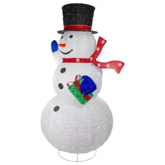 Northlight LED Lighted Iridescent Twinkling Snowman Outdoor Christmas Decoration - 71" image {4}
