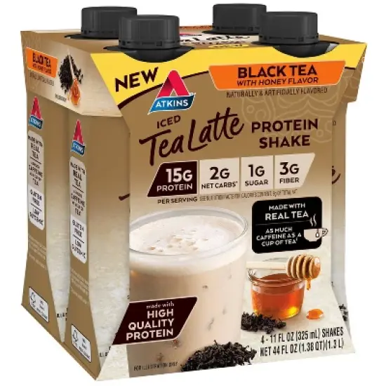 Atkins Black Tea Latte Protein Shake - 44 fl oz/4pk image {1}