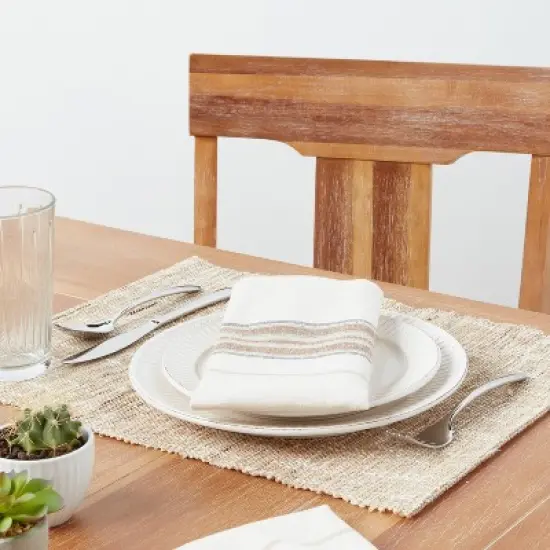 Hemp Natural Ramie Placemat - Threshold&trade;: Rectangle Basket Weave, Spot Clean, Dining Table Accessory, 19"x14" image {1}