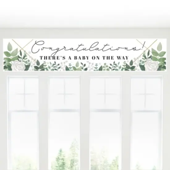 Big Dot of Happiness Boho Botanical Baby - Greenery Baby Shower Decorations Party Banner image {3}