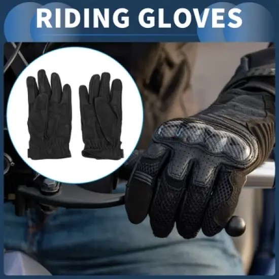 Unique Bargains Motorcycle Gloves Motorbike Dirt Bike Bicycle Racing ATV UTV Sheep Leather 1 Pair image {2}