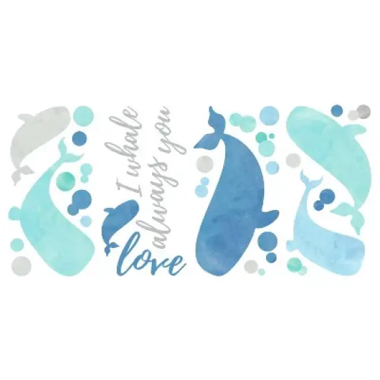 RoomMates I Whale Always Love You Peel and Stick Giant Wall Decal image {2}