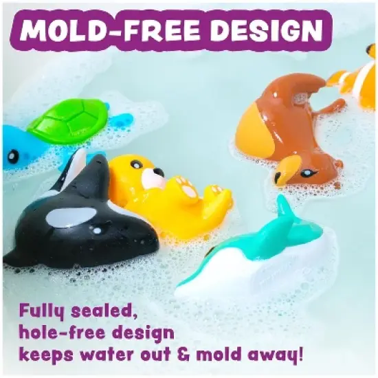 Tub Works Marine Mold Free Bath Toys, 6 Pack image {6}