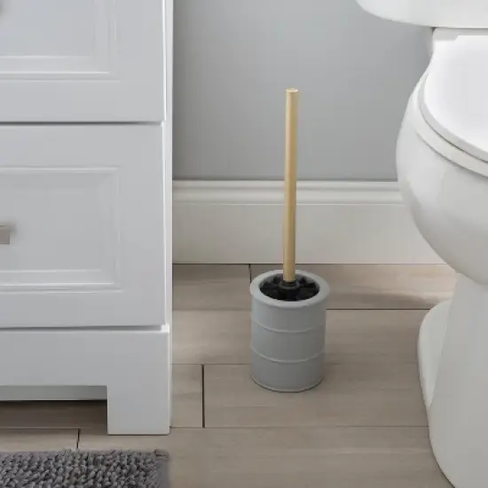 Modern Ridged Metal Brush with Handle Gray - Elle D&eacute;cor image {5}