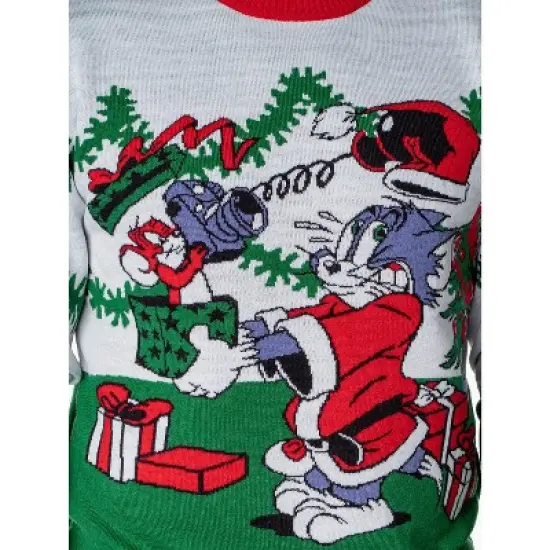 Tom And Jerry Men's Surprise Christmas Present Ugly Sweater Knit Pullover image {5}