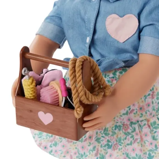 Our Generation Lainey Posable 18" Cowgirl Doll with Horse Accessories and Storybook: Plastic Fashion Doll with Hazel Eyes, Straight Hair image {4}