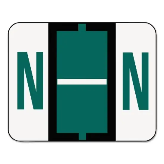 Smead A-Z Color-Coded Bar-Style End Tab Labels Letter N Dark Green 500/Roll 67084 image {5}
