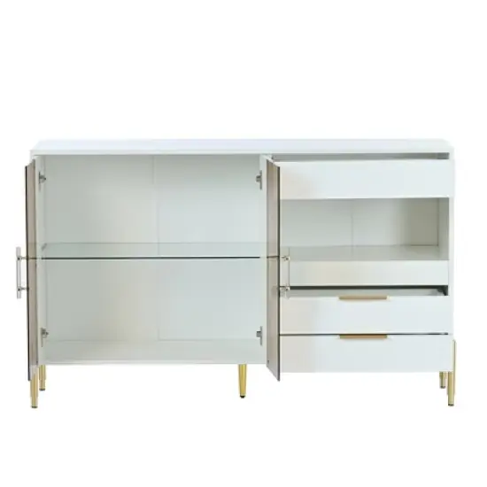 Modern Storage Cabinets with Acrylic Doors and Adjustable Shelves-ModernLuxe image {4}