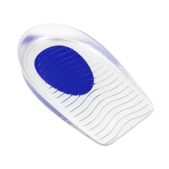 Unique Bargains Silicone Heel Support Cup Pads Orthotic Insole Plantar Care Heel Pads Ripple Pattern Size 33-39 4Pcs image {5}