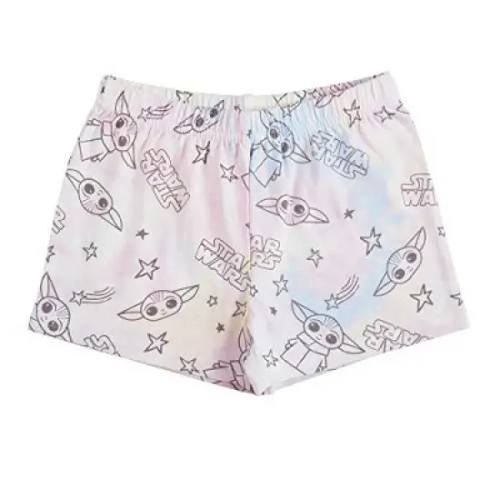 Star Wars The Mandalorian Girl's 3-Pack Come To The Cute Side Baby Yoda Bow Strap Tank Top, Ruffle Sleeve Tee and Casual Shorts for Kids image {1}