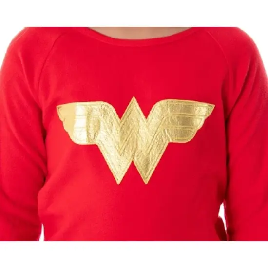 DC Comics Wonder Woman Girls' Classic Costume Colors Fleece Pajama Set image {2}