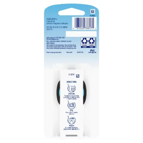 Febreze Car Auto Old Spice: Phthalate-Free Car Vent Clip Freshener, Adjustable Scent, Disposable, 40-Day Duration image {13}