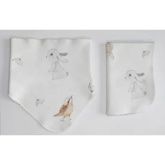 STINA & MAE Snuggle Bunny Snuggle Bib/Burp Cloth Set - 2pk image {1}