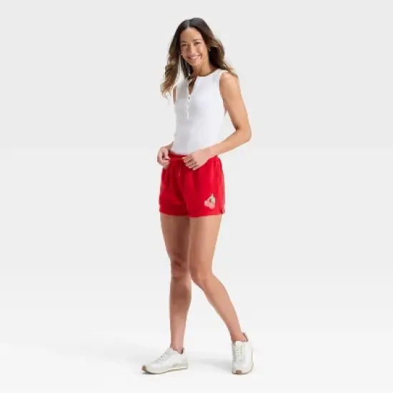 Women's Cherry Graphic Shorts - Red image {2}