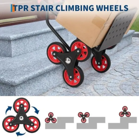 Stair Climbing Dolly, Heavy Duty Hand Truck with 6 Wheels & Telescoping Handle, Folding Cart for Home Office Warehouse image {4}