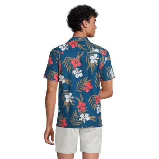 Lands' End Men's Traditional Fit Short Sleeve Camp Collar Hawaiian Shirt image {2}