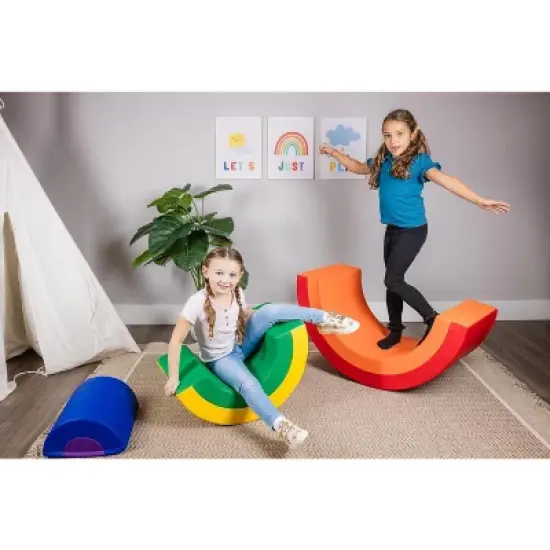 Bintiva Rainbow Arch Trio &ndash; 3-Piece Soft Play Climber Set with Vegan Leather and Dense Foam &ndash; Multisensory Gross Motor Toy image {6}