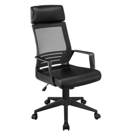 Yaheetech Swivel Office Desk Chair Study Work Chair with Headrest Lumbar Support Rolling Wheels image {8}