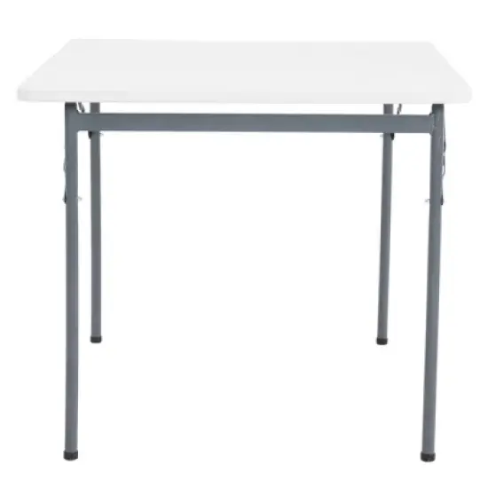 Peakform Multipurpose Banquet Squared Table Lightweight Folding Durable Desk with Secure Base for Indoor and Outdoor Events, 34 Inch, White image {5}