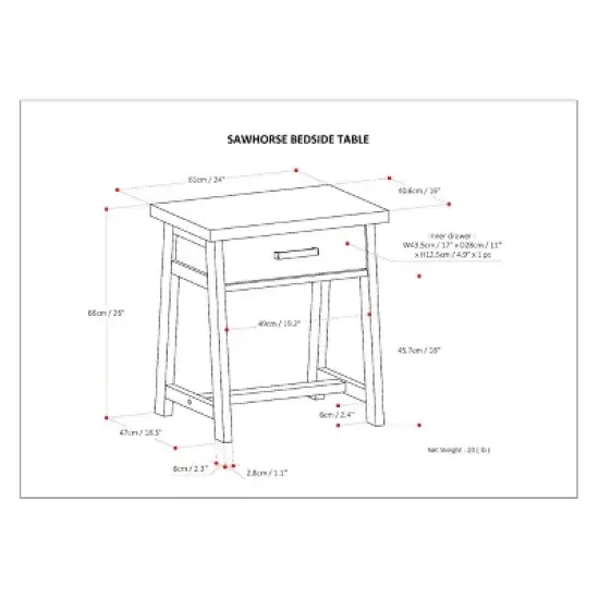 24" Hawkins Solid Wood Nightstand - Wyndenhall image {8}