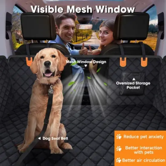 JOEJOY Back Seat Extender for Large Dogs,Dog Car Seat Cover with Side Flaps,Dog Hammock for Car, SUVs,60"*90" image {2}