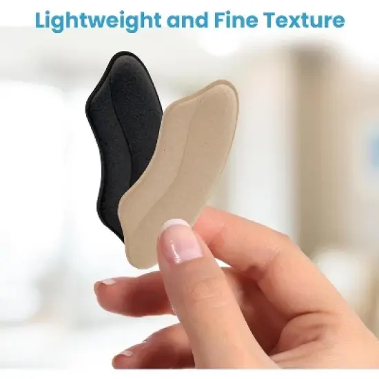 SereneLife Heel Pad Grip Liners &ndash; Sponge Cushion, Adhesive Backing, Faux Leather &ndash; Black & Apricot, 2 Pairs image {1}