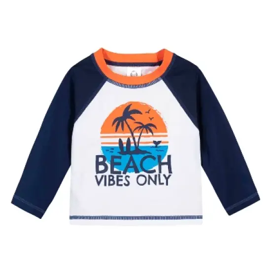 Gerber Baby & Toddler Boys' Two-Piece Swim Trunks and Long Sleeve Rash Guard Set image {2}