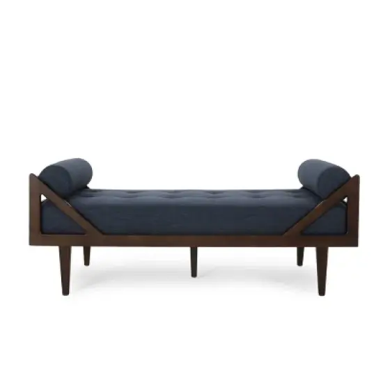 Rayle Contemporary Tufted Chaise Lounge with Rolled Accent Pillows - Christopher Knight Home image {10}