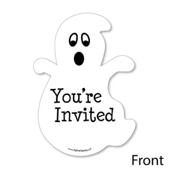 Big Dot of Happiness Spooky Ghost - Shaped Fill-in Invitations - Halloween Party Invitation Cards with Envelopes - Set of 12 image {1}