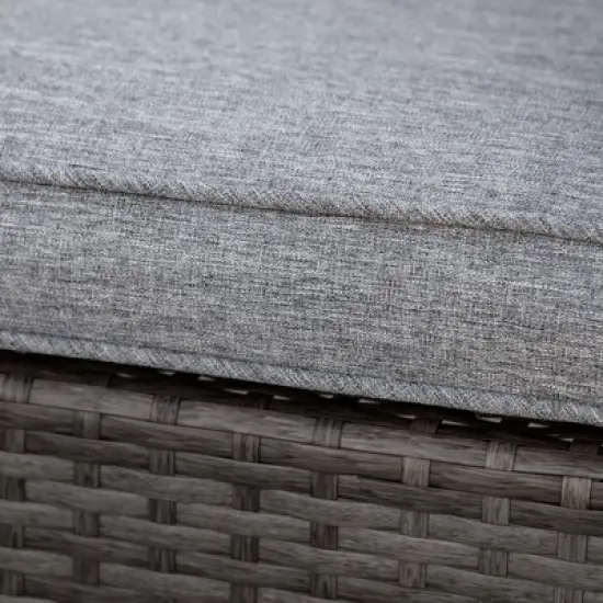 Outsunny Patio Wicker Rocking Chair, Outdoor PE Rattan Swing Chair w/ Soft Cushions, Classic Style for Garden, Patio, Lawn image {5}