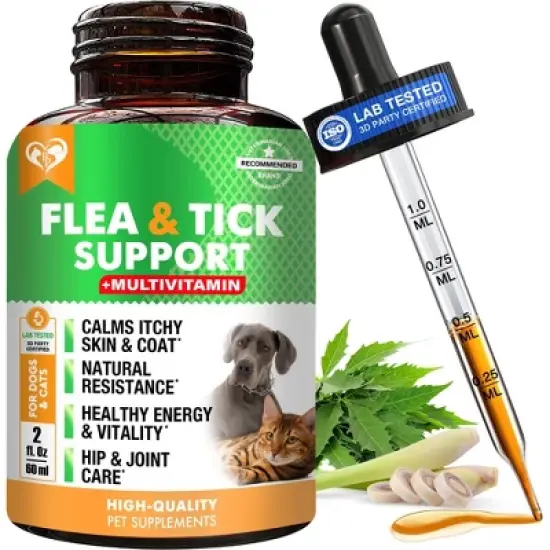 Beloved Pets Oral Flea & Tick Support Multivitamin Supplement for Dogs & Cats, 2 Oz - 1 Pack image {7}