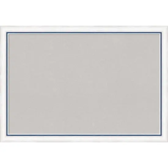26"x18" Morgan Wood Frame Cork Board White/Blue - Amanti Art image {11}