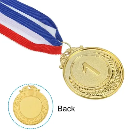 Unique Bargains Zinc Alloy Corrosion-resistant Strong Durable Award Medals Gold Silver Bronze 6 Pcs image {3}