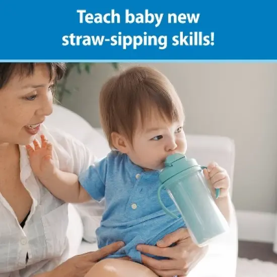 Dr. Brown's 10oz Insulated Straw Cups - Sage - 2pk image {2}