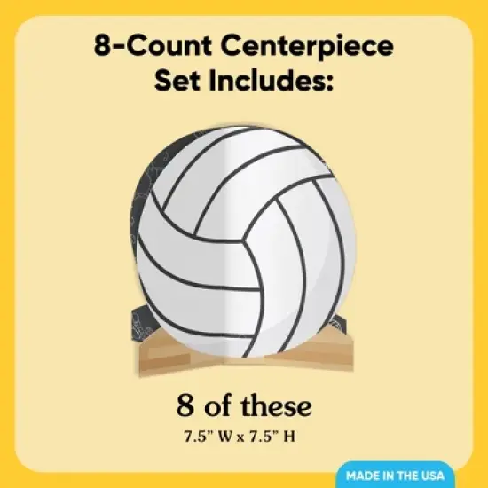 Big Dot of Happiness 3D Volleyball Centerpiece Table Decorations, Freestanding Volleyball Baby Shower or Birthday Party Centerpieces - 8 Count image {3}
