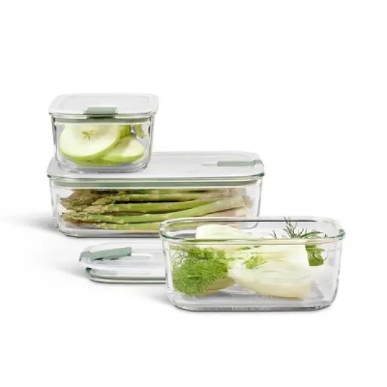 MEPAL 76oz Easyclip Rectangular Glass Storage Box with Lid Nordic Sage image {2}