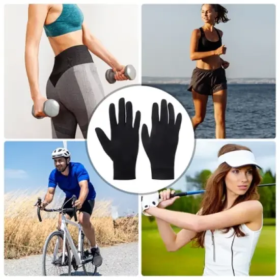 Unique Bargains Non-slip Full Finger Compression Gloves for Sport 1 Pair image {4}