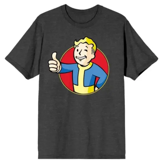 Fallout Men's Vault Boy Thumbs Up Charcoal Short-Sleeve T-shirt image {2}