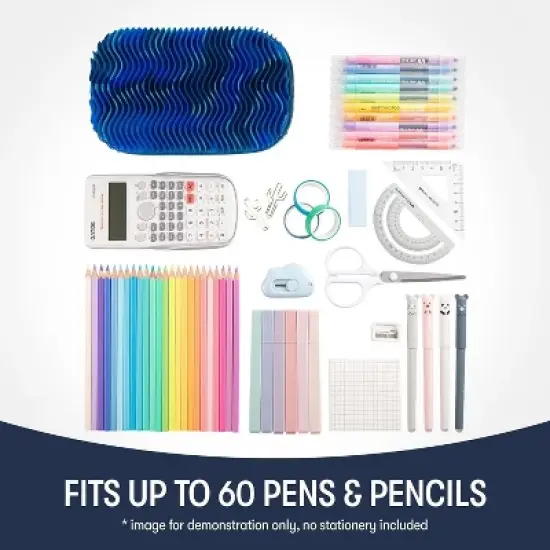 ZIPIT Wavy Pencil Case, Fidget Storage Pencil Box image {4}