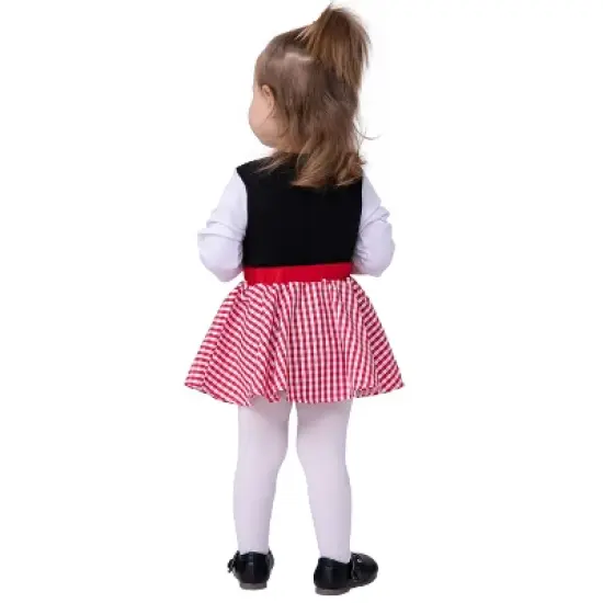 Joyfy Toddler's Little Red Riding Hood Costume Halloween - Little Red Riding Hood Costume with Hood Bodysuit Cape&Skirt Set for Baby Girls image {4}