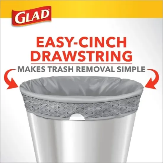 Glad Small Drawstring Trash Bags - Clorox Lemon Fresh - 4 Gallon image {4}