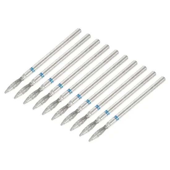 Unique Bargains Emery Nail Drill Bits Set for Acrylic Nails 3/32 Inch Nail Art Tools 44.4mm Length Blue 10 Pcs image {4}