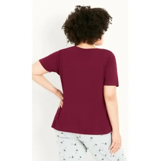 Women's Plus Size Let Me Sleep  Set - Berry | EVANS image {3}