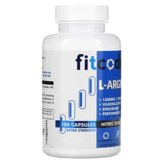 fitcode L-Arginine, 100 Capsules image {3}